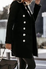 Hnewly - Work Street Solid Buttons Turn-Back Collar Outerwear(4 Colors) Outerwear/Coats & Cardigan