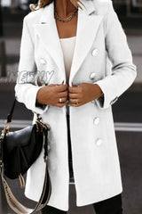 Hnewly - Work Street Solid Buttons Turn-Back Collar Outerwear(4 Colors) White / S Outerwear/Coats &