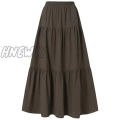 Hnewly Y2K Aesthetic Fairycore Vintage Pleated Skirt Korean Fashion Harajuku Grunge High Waist Long