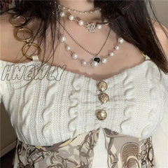 Hnewly Y2K Fairycore Grunge T Shirt Women Aesthetic Cold Shoulder Long Sleeve Tops With Graphic