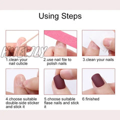 Hnewly Y2K Handmade Wearable Nails Gradient Light Therapy Nail Art Cross Diamonds Sweet Cool Medium