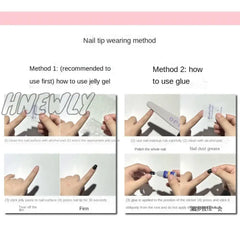 Hnewly Y2K Handmade Wearable Nails Gradient Light Therapy Nail Art Cross Diamonds Sweet Cool Medium