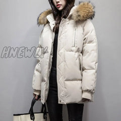 Hnewly Y2K Large Size Down Padded Jacket Women’s Winter Cotton - Padded Loose Korean Style Top