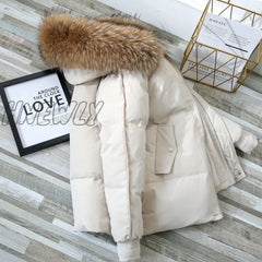 Hnewly Y2K Large Size Down Padded Jacket Women’s Winter Cotton - Padded Loose Korean Style Top