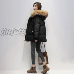 Hnewly Y2K Large Size Down Padded Jacket Women’s Winter Cotton - Padded Loose Korean Style Top