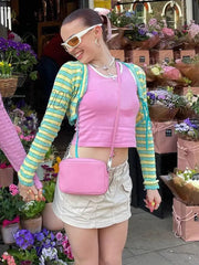 Hnewly Y2K White Cargo Skirts Pockets Low Waisted Prepply Mini Women Vintage Korean Chic Pencil 90S