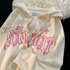 Hnewly Y2K Women Vintage Gothic Streetwear Embroidery Harajuku Hoodies Hip Hop Jacket Zip Up Hoodie