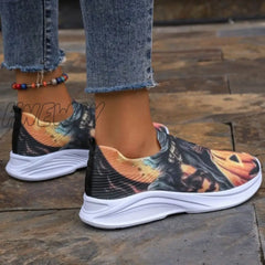 Hnewly - Yellow Casual Sportswear Daily Patchwork Printing Round Comfortable Shoes Shoes Sneakers