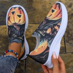 Hnewly - Yellow Casual Sportswear Daily Patchwork Printing Round Comfortable Shoes Shoes Sneakers