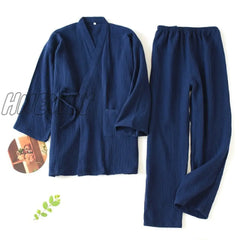 Japanese Kimono Set 100% Cotton Pajamas Two - Piece Couple Yukata Loose Men’s And Women’s Sweat