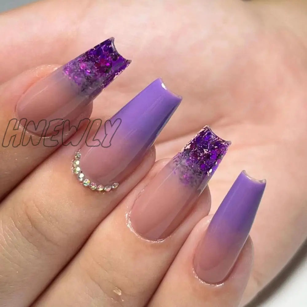 24Pcs Extra Long Square Head False Nails White Solid Simple French Fake Nail Wearable Ballet Press