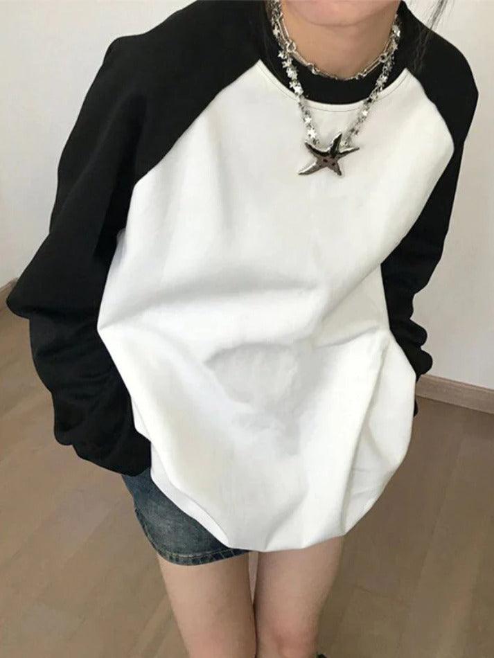 Hnewly Versatile Raglan Oversized Long Sleeve Tee