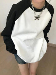 Hnewly Versatile Raglan Oversized Long Sleeve Tee