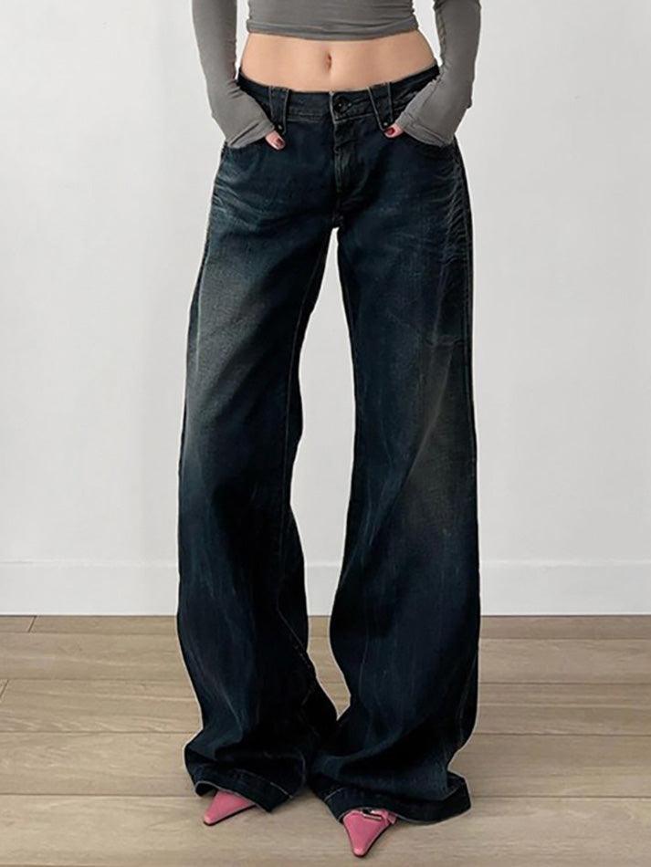 hnewly - Vintage Basic Low-Rise Loose Jeans hnewly