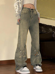 Hnewly - Vintage Buckle Design Boyfriend Jeans Hnewly
