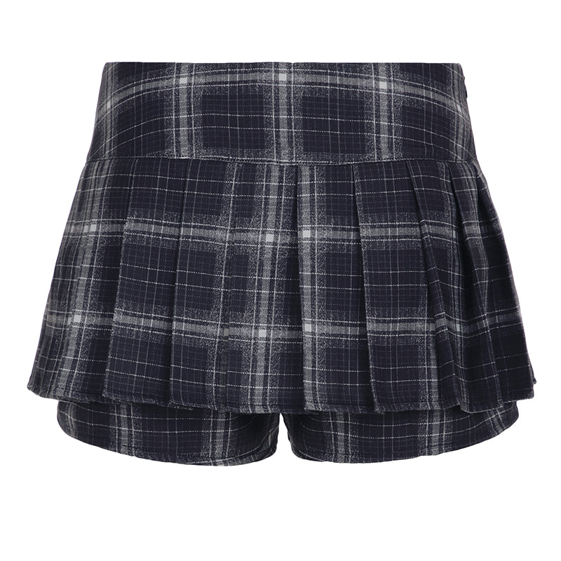 Hnewly - summer inspo England Style Plaid A-Line Skirt Preppy Style Simple All-Match Basic Women Mini Skirt Trendy Fashion Clothes