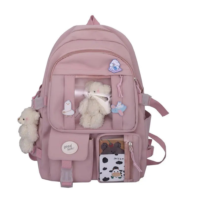 Hnewly  Japanese High School Girls Backpack School Bags For Teenage Girls Multi Pockets New Kawaii Backpack Women Harajuku Cute Mochila