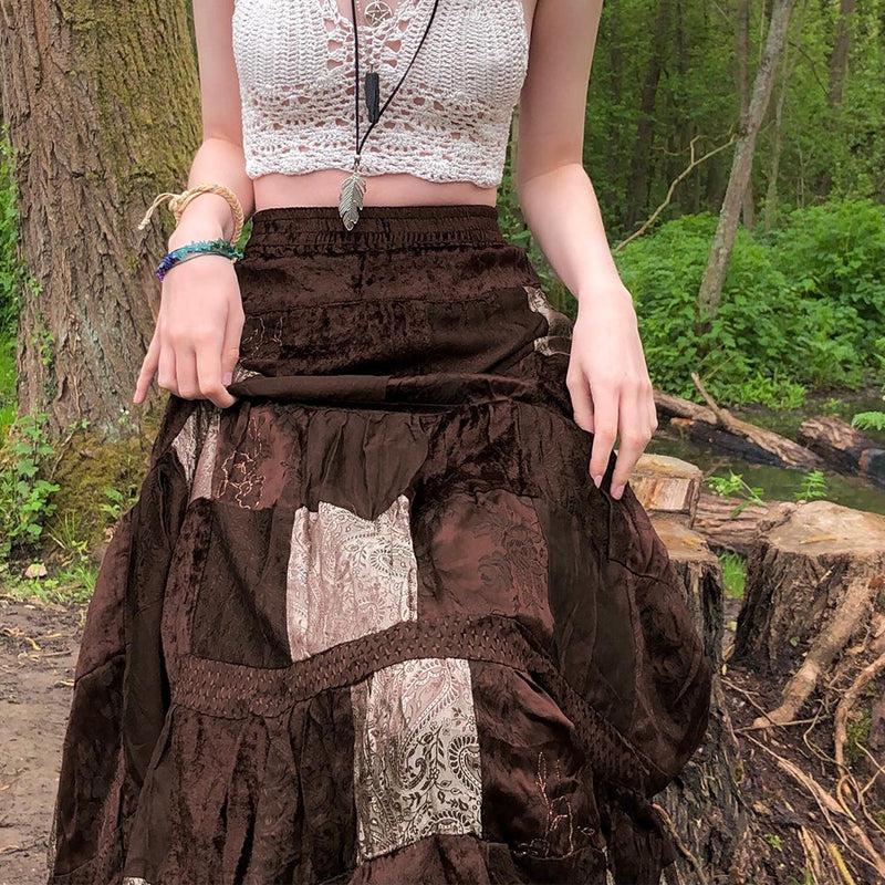 Hnewly y2k Grunge Skirt Women Fairycore Clothing Retro High Waist A Line Pleated Long Skirts Punk Gothic Skirts Streetwear