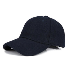 Hnewly  Autumn Winter Unisex Wool Felt Baseball Caps Solid Color Casquette Chapeau Trilby Trucker Hat for Men Women