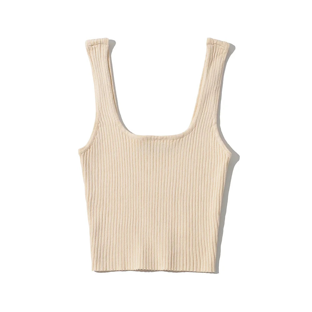 Hnewly  Summer crop tops cute sexy sleeveless top women vintage cropped tank tops women ribbed tops korean fashion black white