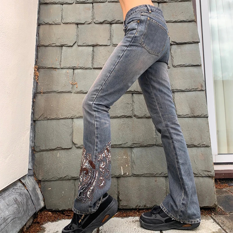 Hnewly Large Size Denim Trousers Women Trailing Straight Wide Leg Loose High Waisted Slim Lace Tassel Higher Pants