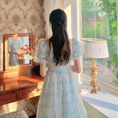 Hnewly DRESS TO IMPRESS Elegant Fairy Long Dress Women Sweet Mesh Designer Print Vintage Dress Summer Korean Chiffon Evening Party Dresses Wedding
