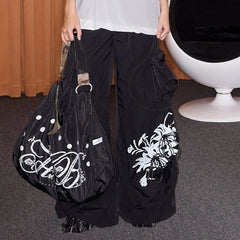 Hnewly  Hot Girl Y2K Letter Tote Bag Women Camouflage Double Sided Large Capacity Shoulder Bags Ladies Harajuku Versatile Underarm Bags