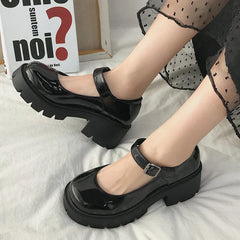 Hnewly Summer Platform Leather Shoes Women Flats Casual Oxford Loafers Thick Bottom Ladies Wedge Lolita Shoes Mary Jane Ladies
