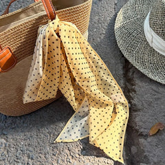 Hnewly  Creative Gift Polka Dot Pattern Floral Long Scarf Lightweight Polyester Belt Performance Props Decorative Handbag Accessories