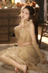 Hnewly  Women Photography Props Maternity Dresses Vintage Pregnancy Greece Retro French Dress Studio Photo Shoot Photo Clothes
