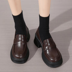 Hnewly Women's Loafers Spring British Style Slip On Platform Mary Jane Shoes Woman Japanese Jk Uniform Lolita Shoes Women