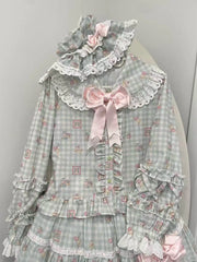 Hnewly  Original Sweet Printed Long-sleeve Top and Skirt 2-piece Set New Spring and Autumn Women's Clothing Lolita Dresses Set