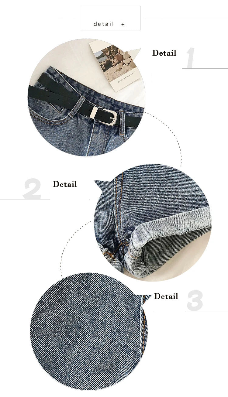 Hnewly  Versatile High Waisted Denim Shorts Summer 2025 New  Rolled Edges Loose Wide Leg Hot Pants Minimalist Women's Beach Pants