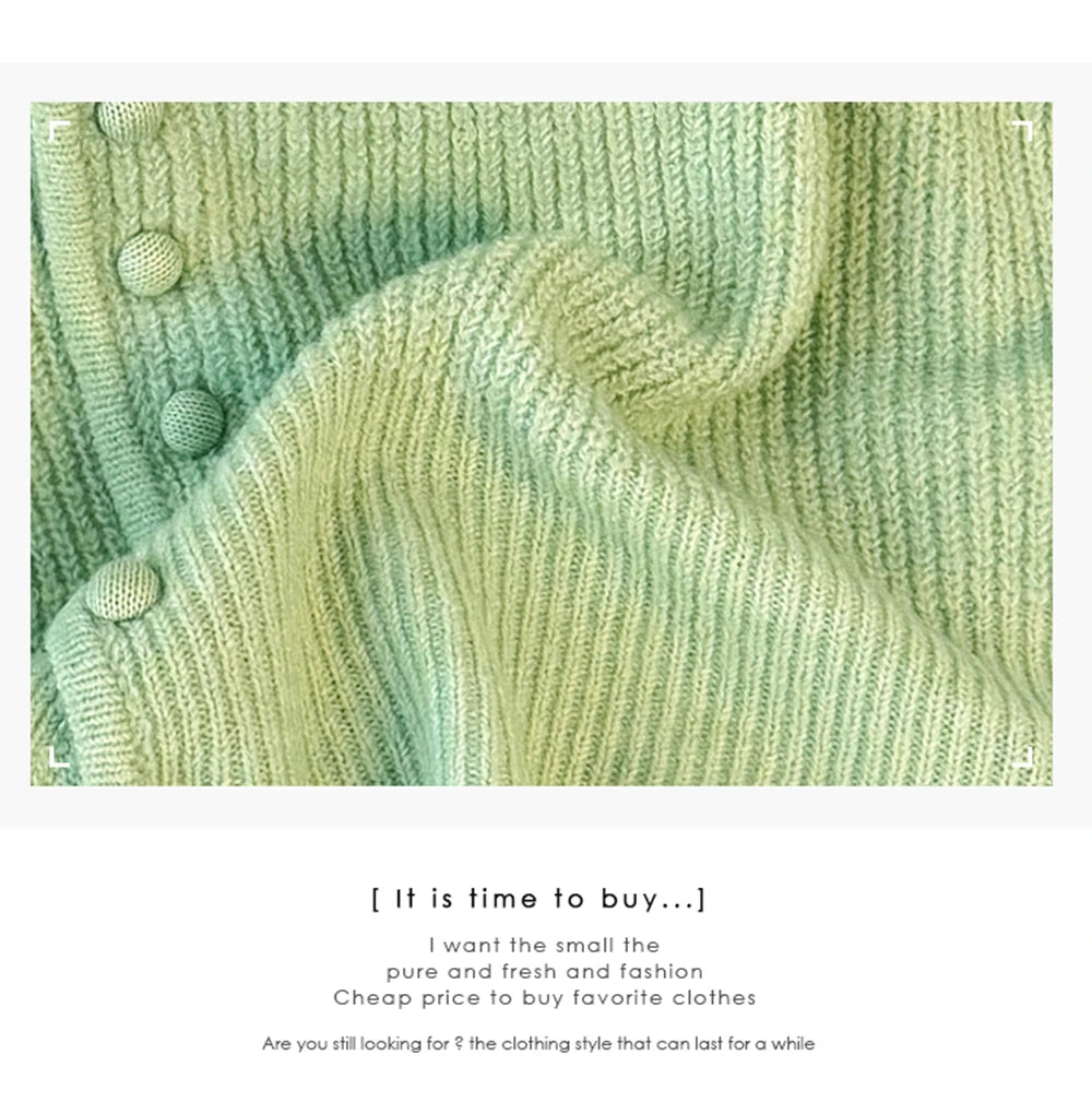 Hnewly  Flower Appliques Round Neck Knit Sweater Women's Sweet Long Sleeve 2025 Early Autumn Knitwear Loose Single Breasted Design Tops