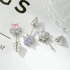 Hnewly  1Pc New Trendy Dopamine Color Sweet Cat Claw Spike Zircon Inlaid Cartilage Studs Unique Piercing Jewelry Gift