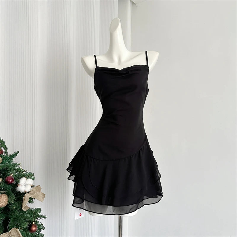 Hnewly DRESS TO IMPRESS Women's Purple A-line Evening Dress 90s Vintage Sleeveless Off Shoulder Mini Dresses Y2k Elegant One Piece Frocks 2000s Clothes