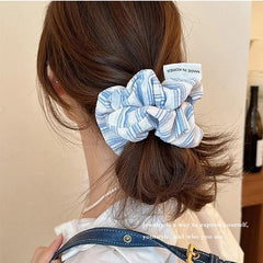 Lunivop  Korean Stripe Hair Scrunchies Tie Elegant Simple Large Hair Ropes Rubber Bands Ponytail Headwear Hair Accessories For Girls New