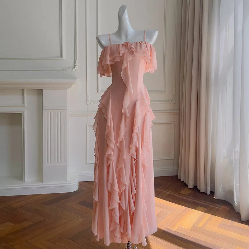 Hnewly Fashion Women Dress Short Sleeve Slash Neck Solid Color Female Summer Evening Party Dresses New Tide