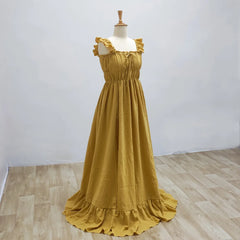 Hnewly  Cotton Maternity Dress Softom Cfortable Dress Pleated Maternity Dresses For Baby Showers Dress Photo Shoot Pregnant