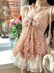 Lunivop  Harajuku Sweet Y2k Lolita Lace Dress Women Vintage Bow Ruffle Cake Dress Slim Bandage Dress Japanese Style Fashion Summer