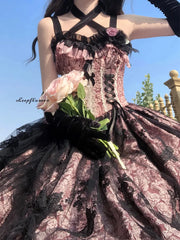 Hnewly  Gorgeous Elegant Japanese Original Lolita Evening Dress Sweet Girl Student Coming-of-Age Ceremony JSK Strap Princess Style Dress