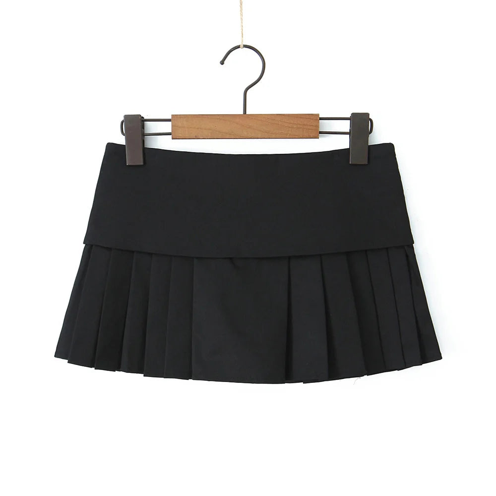 Hnewly  Black mini skirts vintage y2k clothes kawaii cute skirts korean fashion Summer white skirts for women micro skirts pleated white