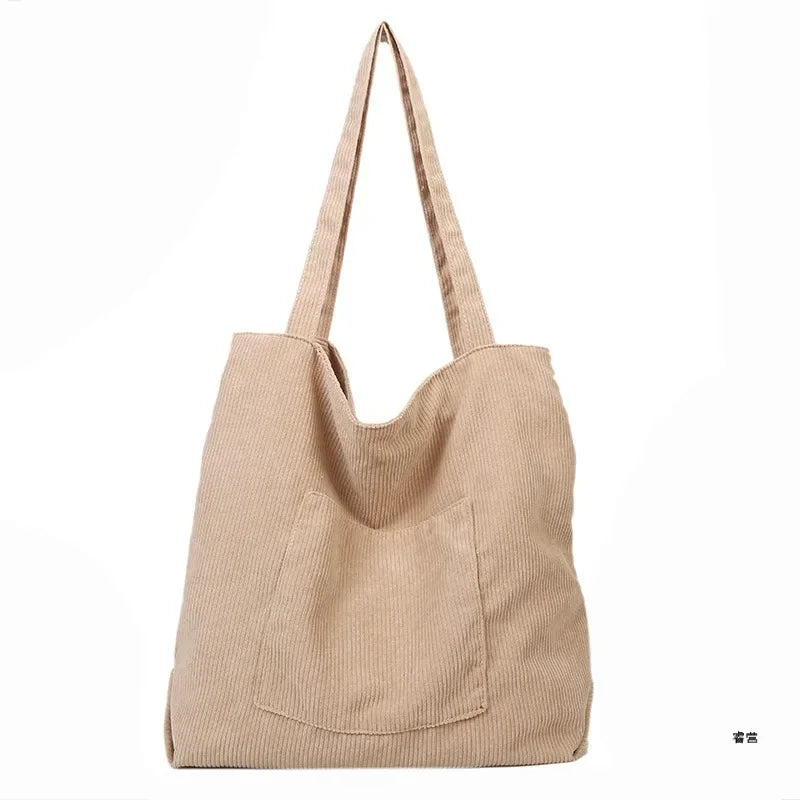 Hnewly Women Corduroy Tote Bag Large Shoulder Hobo Bags Casual Handbags Big Capacity Shopping Work Bag