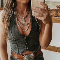 Hnewly Denim Tank Tops for Women Summer Solid Color V Neck Single Breasted Sleeveless Jeans Vest y2k Waistcoat Streetwear