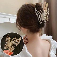 Lunivop  Luxury Pearl Crystal Butterfly Hair Claw Clips For Women Girls Elegant Hairpin Geometric Crab Female Hair Accessories Gift