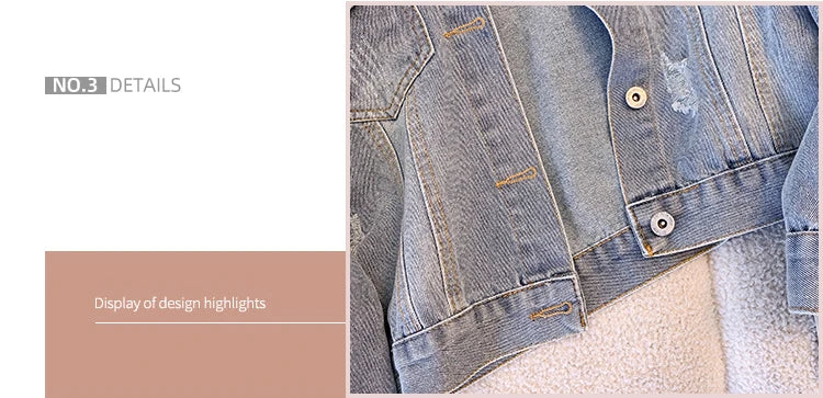 Hnewly  Women Denim Jacket Spring Autumn 2025 New Popular Sweet Luxury Beaded Short Top Loose Long Sleeve Lapel Single Breasted  Coat
