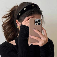 Hnewly  1PC Velvet Bee Fabric Face Wash Hairband Women's High Cranial Top Headband Pressure Hair Out Hair Cards Hair Accessories