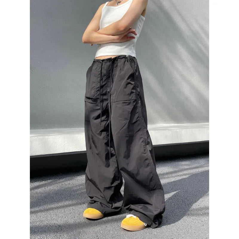 Hnewly Vintage Harajuku Oversized Pants Women America Retro Baggy Casual New Cargo Trousers Man Y2k Summer Streetwear Loose