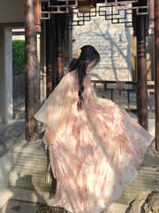 Hnewly 2 Piece Dress Sets Women Elegant Chiffon Summer Casual Slim Strap Dress + Fairy Cardigan Fashion Chic Vintage Suit Even Party