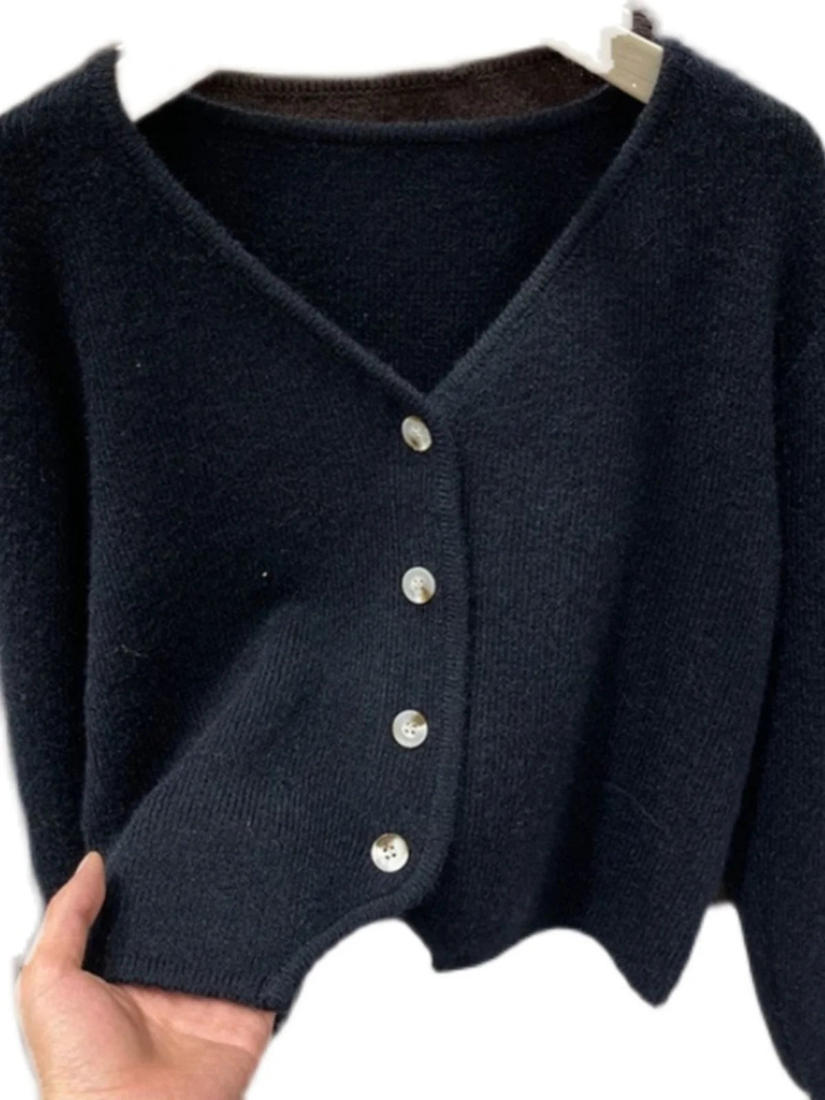 Hnewly  New Women's Sweaters Fashion Loose All-match Knitwear Coats Spring Autumn Korean Lazy Style V-neck Single-breasted Top